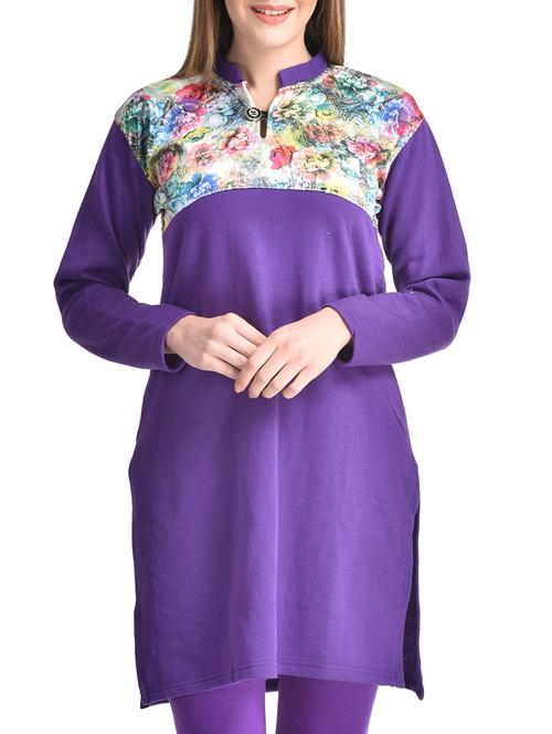 sritika purple woolen kurti - 12089825 - Very Small Image - 1