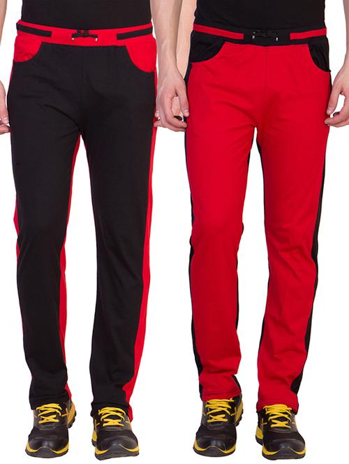 multi colored cotton full length track pant - 12090980 - Very Small Image - 1