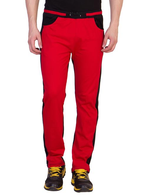 red color block full length track pant - 12091000 - Very Small Image - 1
