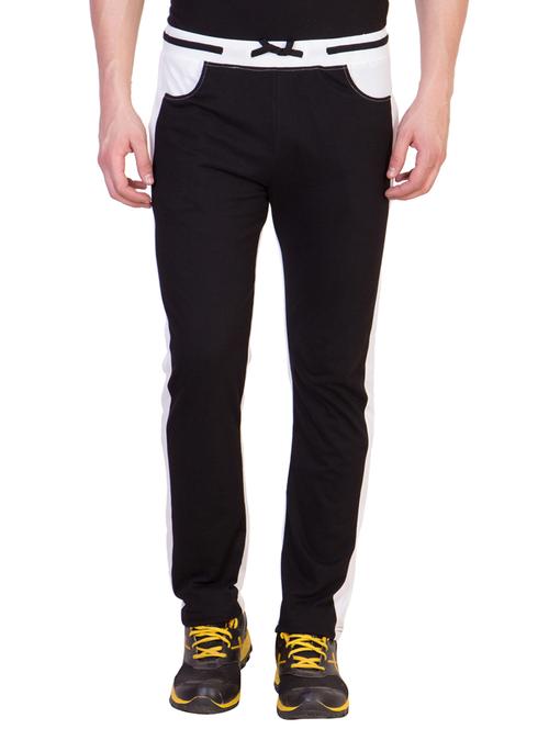 black color block full length track pant - 12091002 - Very Small Image - 1