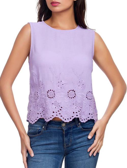 purple embroidered top - 12092638 - Very Small Image - 1