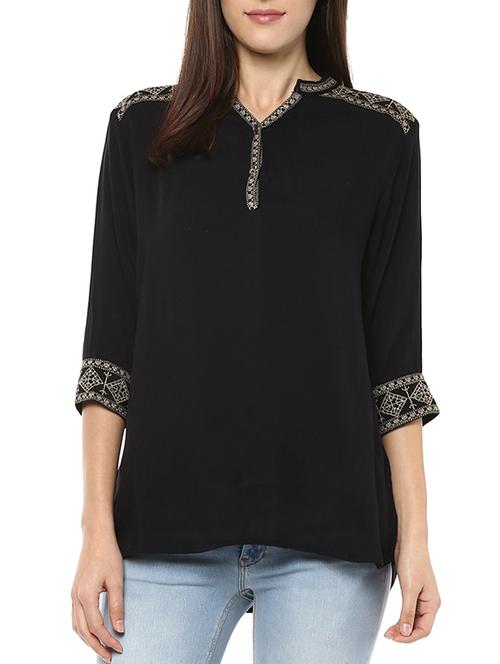 black rayon top - 12095990 - Very Small Image - 1