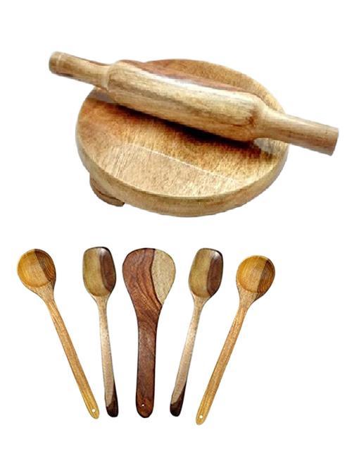 desi karigar wooden skimmers set with chakla belan - 12096686 - Very Small Image - 1