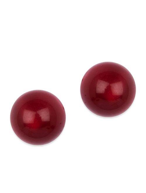 Diva Walk maroon alloy earring - 12100659 - Very Small Image - 1