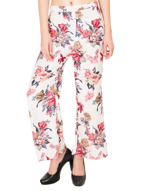 white polyester palazzos - 12102134 - Very Small Image - 1
