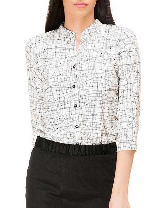 white printed viscose shirt and skirt set - 12102142 - Very Small Image - 1