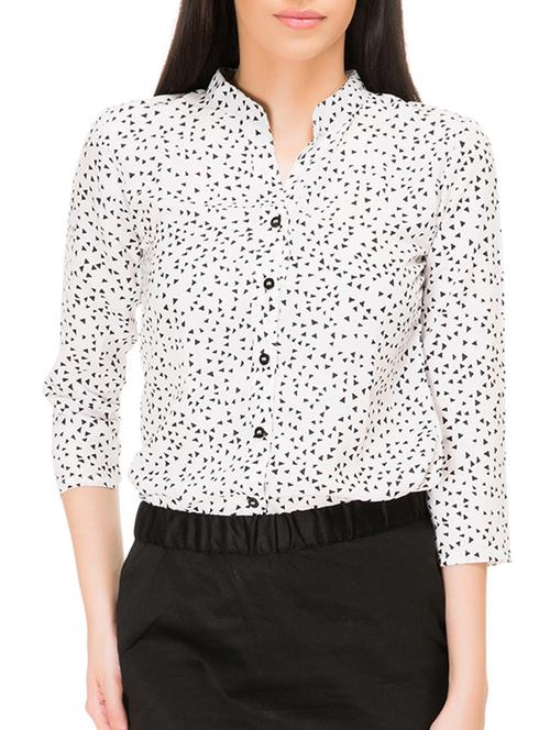 white viscose white printed viscose shirt and skirt set - 12102143 - Very Small Image - 1