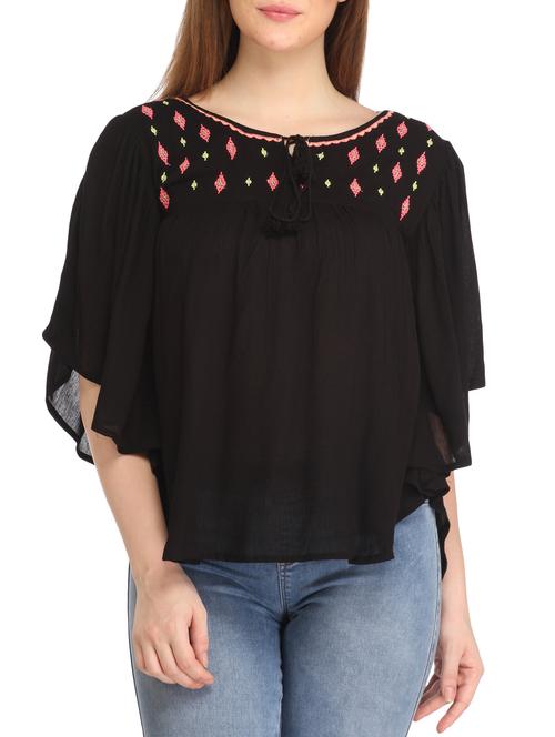 sritika black cotton top - 12102266 - Very Small Image - 1