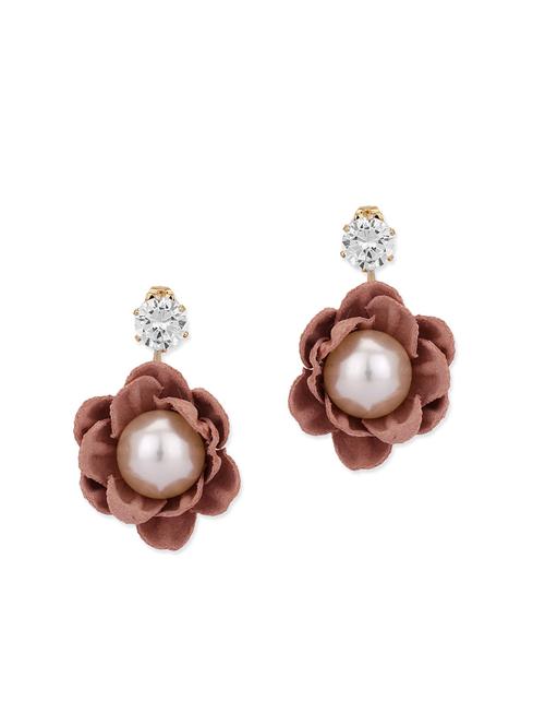 brown copper drop earrings - 12102340 - Very Small Image - 1