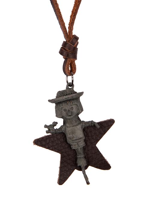 Diva Walk brown leather long necklace - 12103024 - Very Small Image - 1