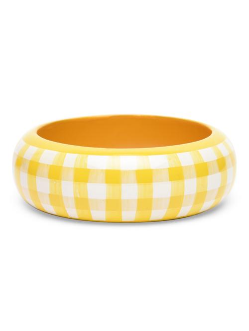 yellow and white wooden printed bangle - 1210356 - Very Small Image - 1