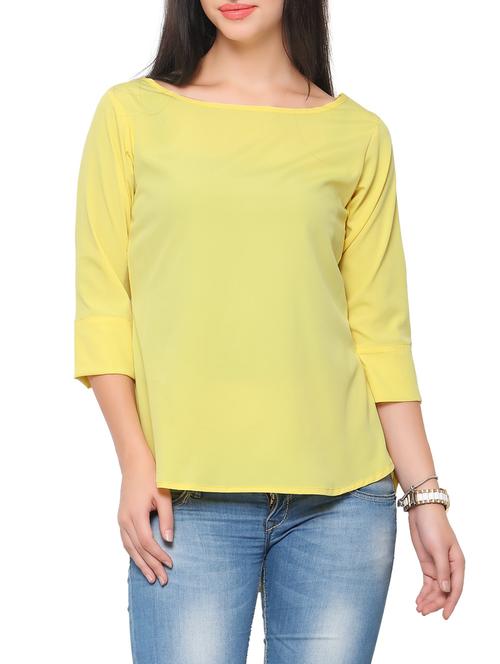 yellow crepe regular top - 12104578 - Very Small Image - 1