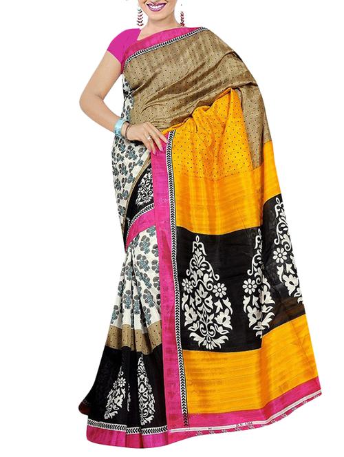 multi colored cotton banarasi saree with blouse - 12105612 - Very Small Image - 1
