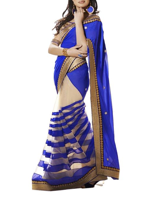 multi colored georgette banarasi saree with blouse - 12105623 - Very Small Image - 1