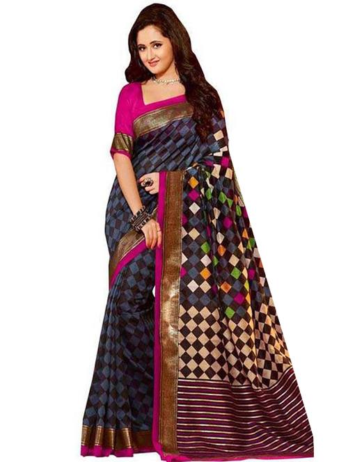 multi colored cotton banarasi saree with blouse - 12105648 - Very Small Image - 1