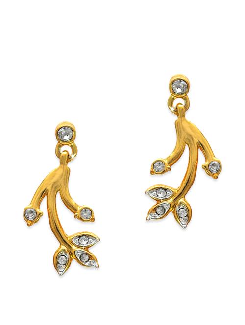 gold metal drop earring - 12106925 - Very Small Image - 1