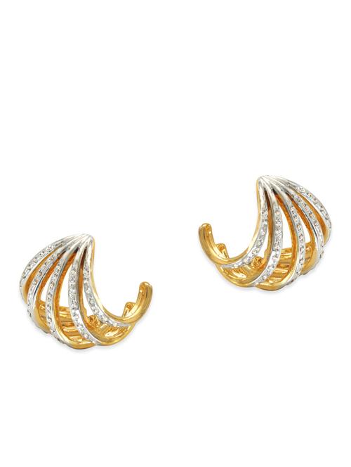 gold metal studs earring - 12106951 - Very Small Image - 1