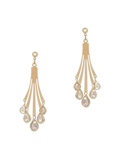 gold brass drop earring - 12107933 - Very Small Image - 1