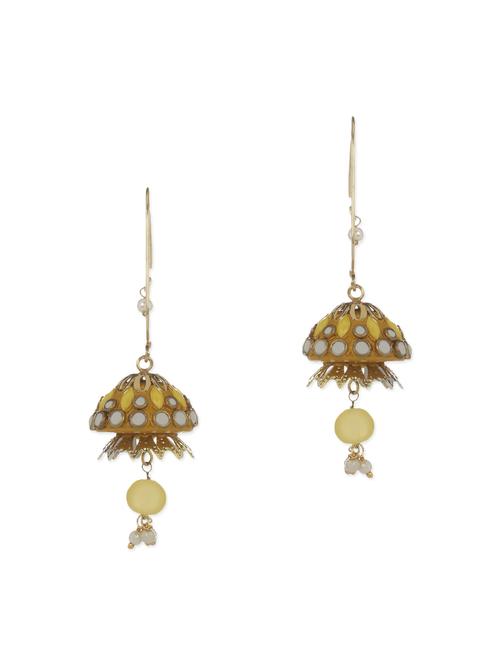 yellow brass drop earring - 12107934 - Very Small Image - 1