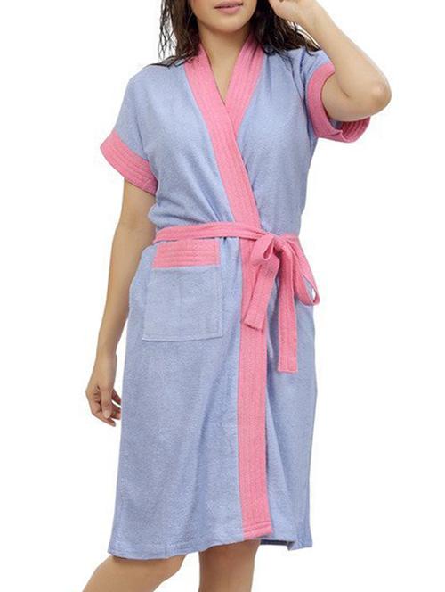 purple cotton bathrobe - 12107966 - Very Small Image - 1