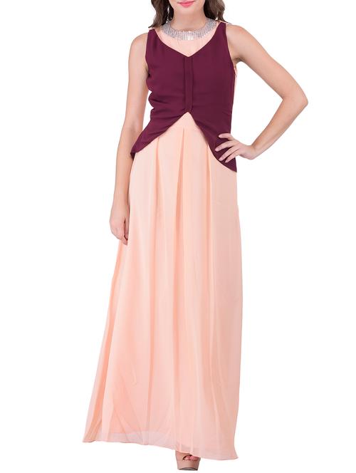 orange georgette dress - 12108120 - Very Small Image - 1