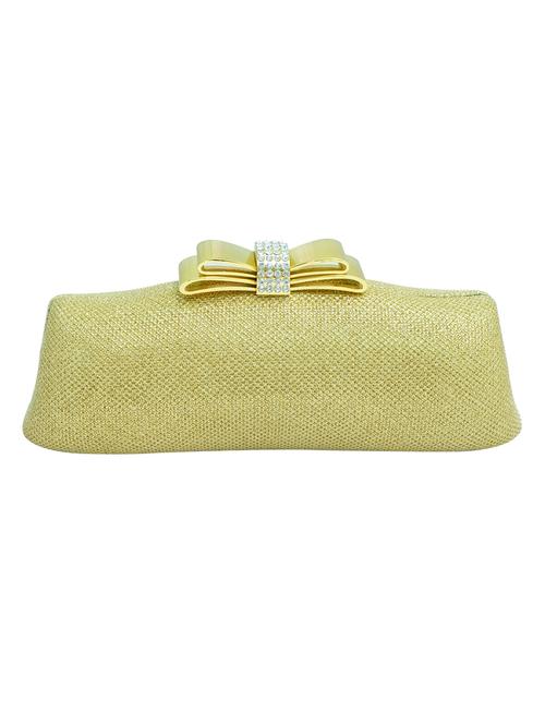 gold bow clasped metallic clutch - 1210918 - Very Small Image - 1