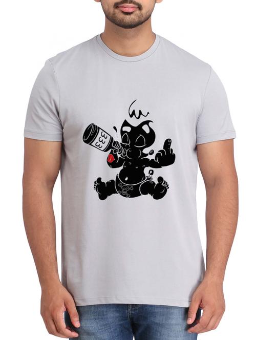 grey cotton tshirt - 12109836 - Very Small Image - 1