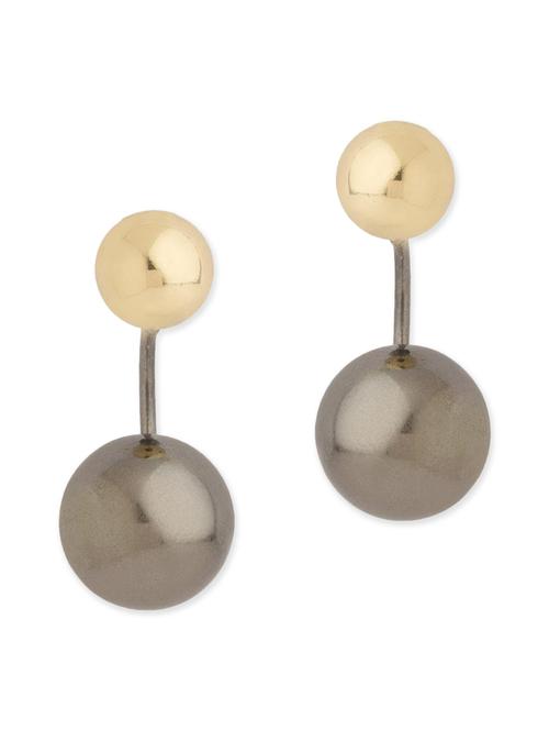 gold metal drop earring - 12113707 - Very Small Image - 1