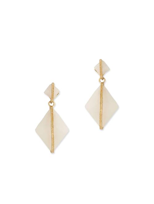 gold metal drop earring - 12113830 - Very Small Image - 1