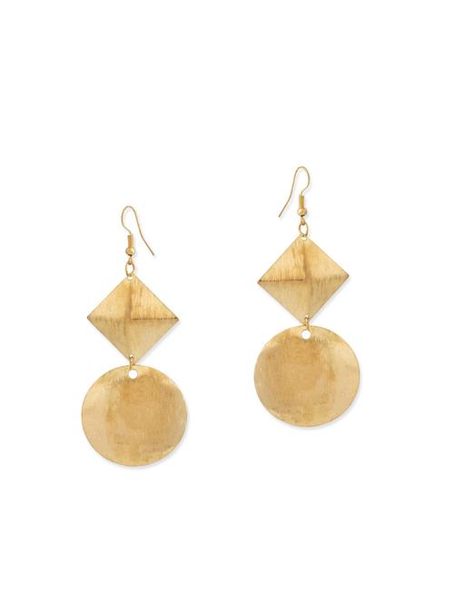 gold metal drop earring - 12113910 - Very Small Image - 1