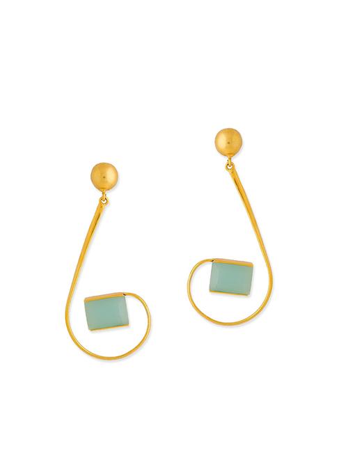 Blue metal drop earrings - 12113947 - Very Small Image - 1
