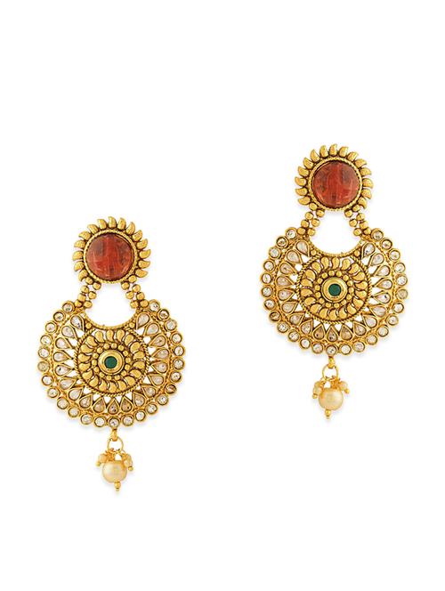 gold copper drop earring - 12113970 - Very Small Image - 1