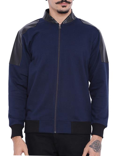 blue solid bomber jacket - 12115584 - Very Small Image - 1