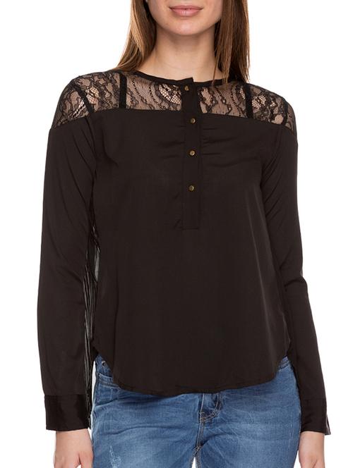 solid black cotton top - 12115926 - Very Small Image - 1