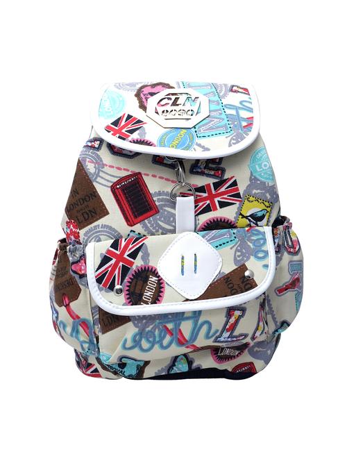 multi colored leatherette printed backpack - 12116456 - Very Small Image - 1