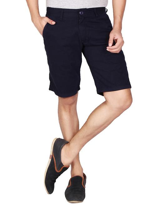blue cotton shorts - 12117052 - Very Small Image - 1