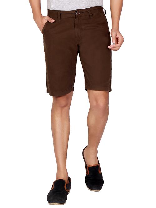 brown cotton shorts - 12117054 - Very Small Image - 1