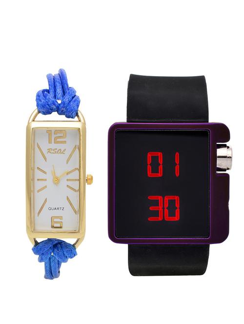 rsol combo of 2 analog-digital men and women watch's - 12117421 - Very Small Image - 1