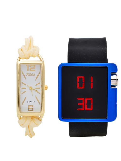 rsol combo of 2 analog-digital men and women watch's - 12117455 - Very Small Image - 1