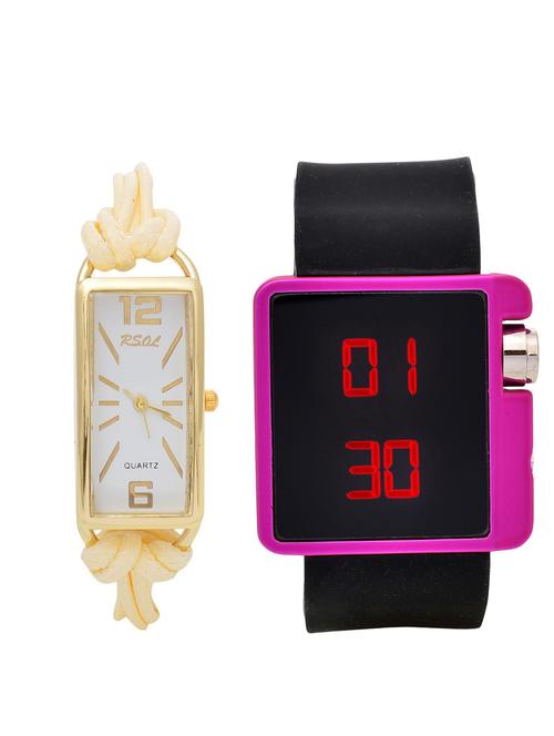 rsol combo of 2 analog-digital men and women watch's - 12117457 - Very Small Image - 1