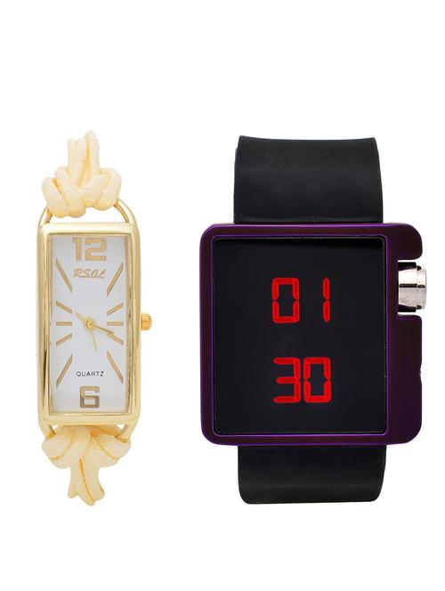 rsol combo of 2 analog-digital men and women watch's - 12117458 - Very Small Image - 1