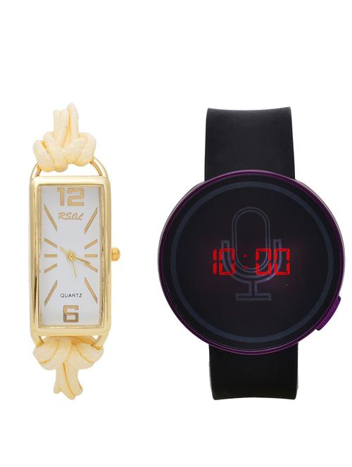 rsol combo of 2 analog-digital men and women watch's - 12117464 - Very Small Image - 1