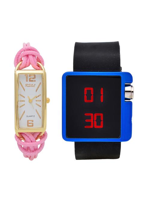 rsol combo of 2 analog-digital men and women watch's - 12117490 - Very Small Image - 1