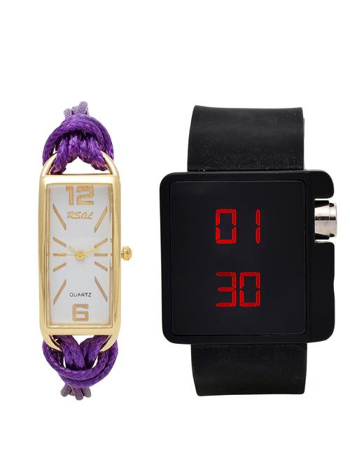 rsol combo of 2 analog-digital men and women watch's - 12117523 - Very Small Image - 1