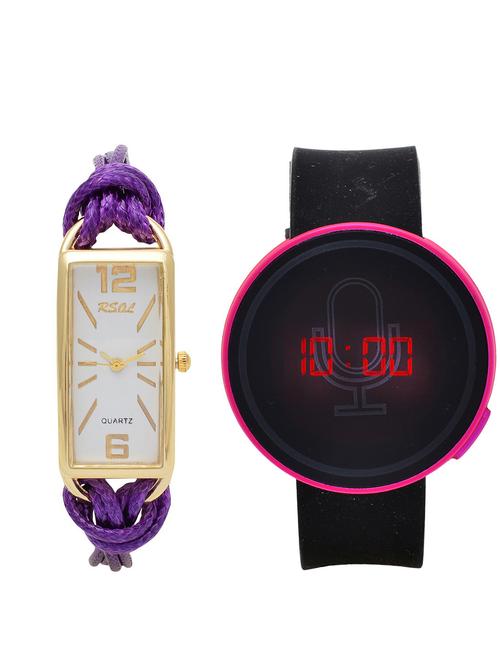 rsol combo of 2 analog-digital men and women watch's - 12117532 - Very Small Image - 1