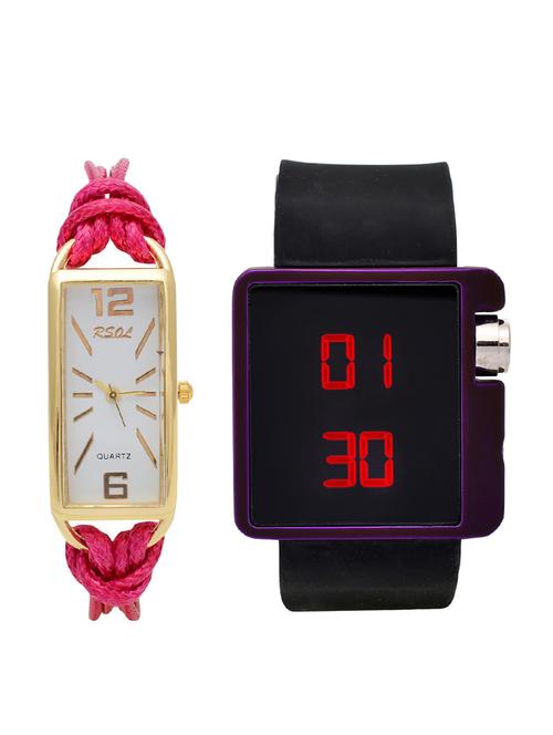 rsol combo of 2 analog-digital men and women watch's - 12117560 - Very Small Image - 1
