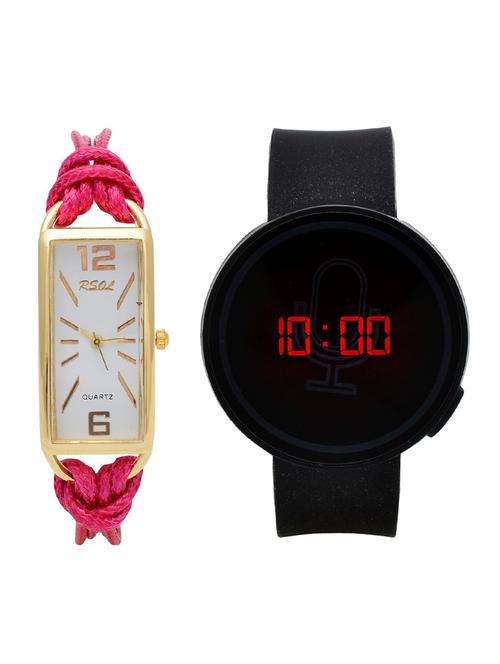 rsol combo of 2 analog-digital men and women watch's - 12117562 - Very Small Image - 1