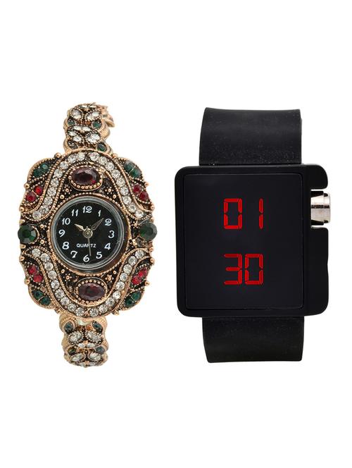 lucky infra combo of 2 analog-digital men and women watch's - 12117588 - Very Small Image - 1