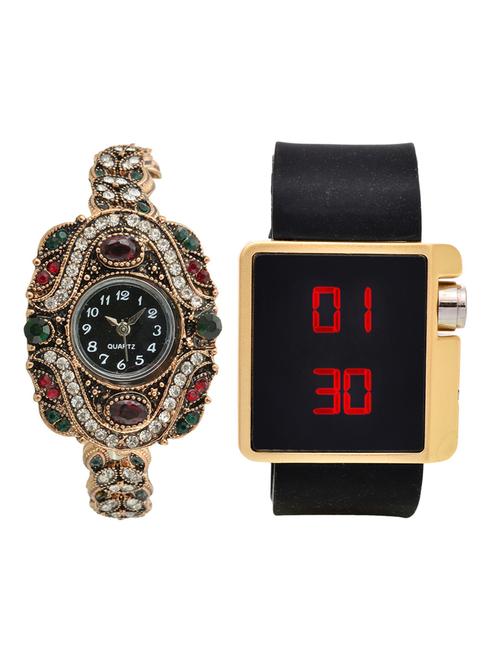 lucky infra combo of 2 analog-digital men and women watch's - 12117590 - Very Small Image - 1