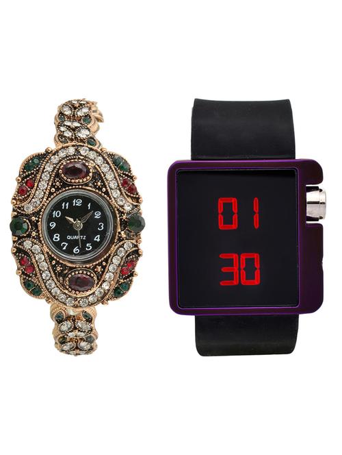 lucky infra combo of 2 analog-digital men and women watch's - 12117592 - Very Small Image - 1